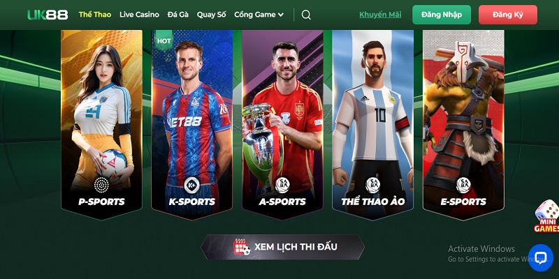 Cá cược thể thao UK88 sôi động nhất 2026